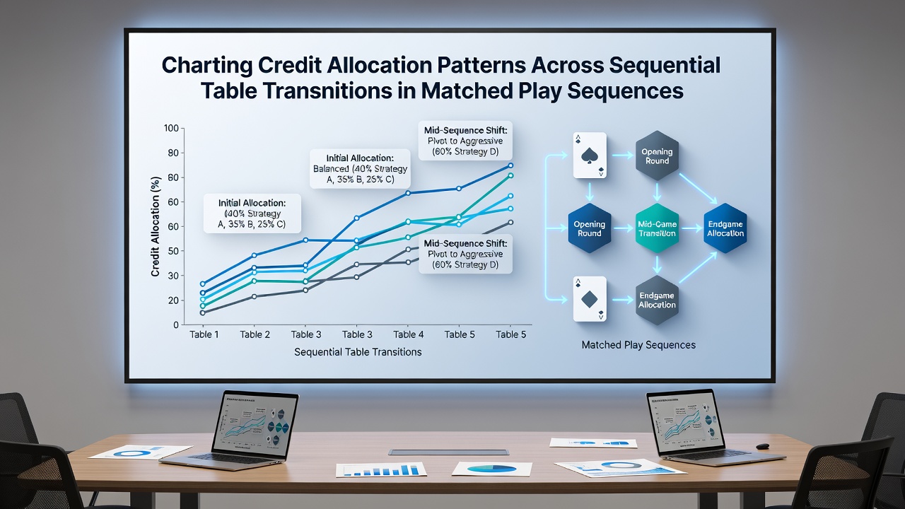 Detailed chart showing sequential credit transfers between gaming tables