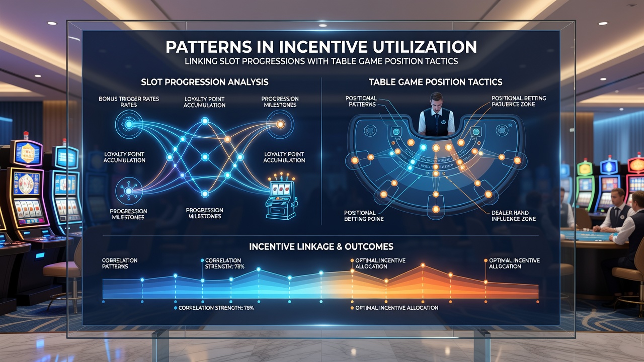 Player tracking interface displaying linked slot and table game activity with incentive redemption markers